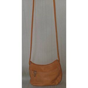FOSSIL Orange Leather  Bag Zipped Purse